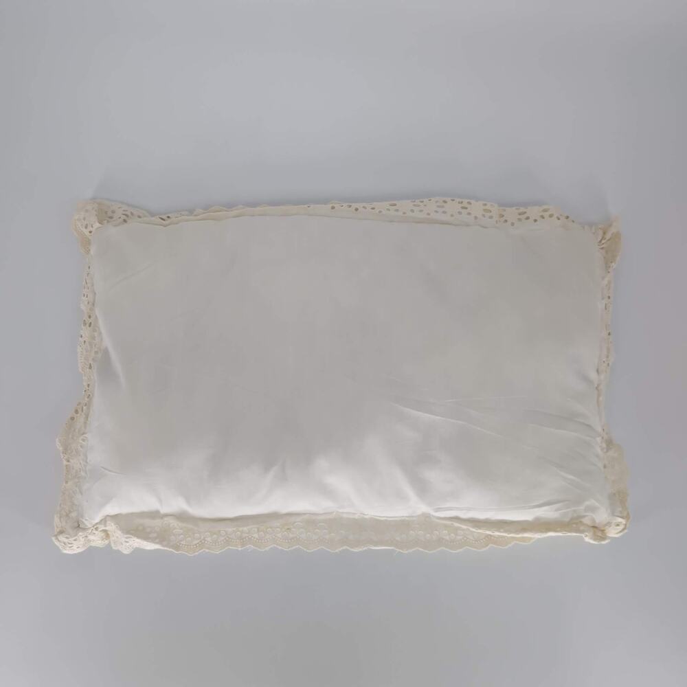 Draper James by Reese Witherspoon Cream Decorative Pillow Lace Trim 14" x 24"